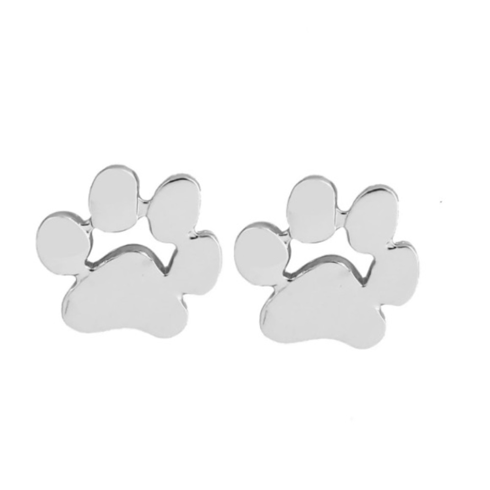 NEW!💙💎🐾PAW PRINTS! SILVERY STUDS!🐾💎💙ADORABLE - Picture 2 of 16